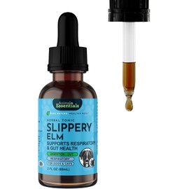 Animal Essentials Slippery Elm - Herbal Extract for Dogs and Cats, Promotes Healthy Digestion, Bowel Function, Certified Organic Herbs, All Natural, Respiratory Health, Liquid Formula - 2 Fl Oz