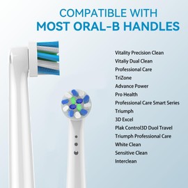 Upgraded Acoss Action Electric Toothbrush Heads Designed Specifically for PRO1000-16°,Cross Bristles for Enhanced Deep Cleaning(4 PCS) 10