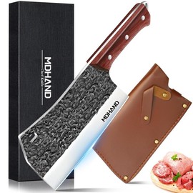 MDHAND 9-Piece Kitchen Knife Set with Acrylic Block, Non-Stick High Carbon Stainless Steel, Sharp Blades for Meat, Slicing, Chopping, Ideal Gift for Women - Color: Kitchen Knife-D