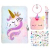 FRIUSATE Secret Diary with Lock for Girls,Fluffy Unicorn Notebook Unicorn