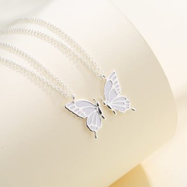 Friendship Necklace 2 Best Friend BFF Friendship Gifts for Women Friends, Butterfly Matching Bestie Necklace Gifts for Female Long Distance Birthday Christmas Valentines Day Gifts