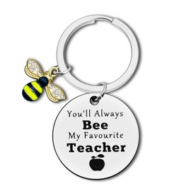 Teacher Appreciation Gift for Women Men Teacher Keyring Thank You Gift for Teacher Tutor Bee Keychain Graduation Back to School Gift for Teacher from Student Christmas Retirement End of Year Gift