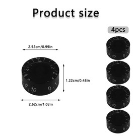 Yharnamite 4 Pcs Guitar Control Knobs, Guitar Volume Knob, Tone Control Knobs Compatible with Epiphone Les Paul SG Guitar Accessories (Black)