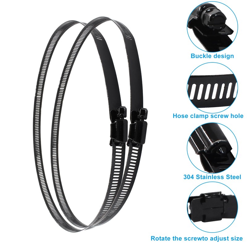 Litoexpe 8 Inch Stainless Steel Worm Gear Hose Clamp 2