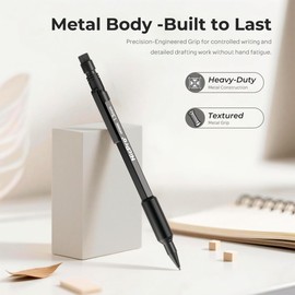 Nicpro 18PCS Mechanical Pencil Set in Leather Cover - with 3PCS 1.3 mm Weatherproof Mechanical Pencils, Waterproof Spiral Notebooks, Lead Refills for Outdoor Field Journal Travel Art Drafting Drawing