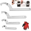Wadoy Adjustable C Pin Spanner Hook Wrench for Hydraulic Ram