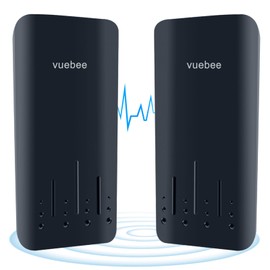 Vuebee Wireless Bridge, Point to Point Outdoor, Plug and Play WiFi Bridge, 1KM Long Range Extender, 5dBi Antenna, 24V POE Adapter, 2 RJ45 LAN Port (Black)