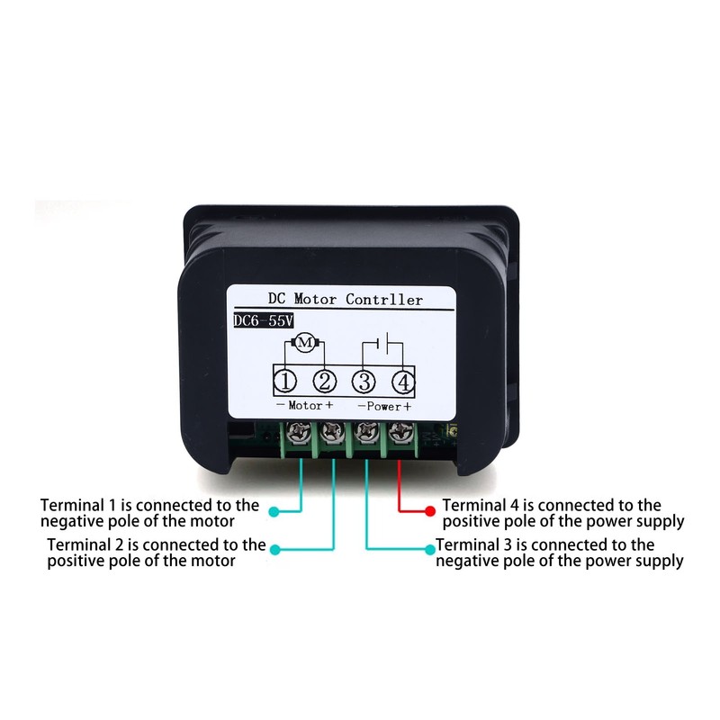 DC Motor Speed Regulator CW CCW LCD Display Button Knob