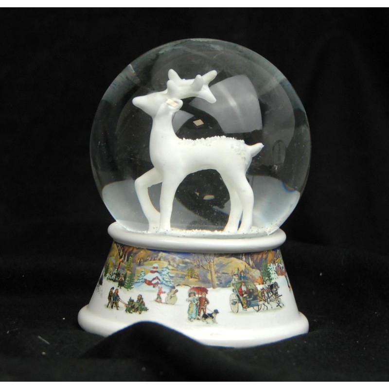 Snow globe deer white | base nostalgic winter landscape |