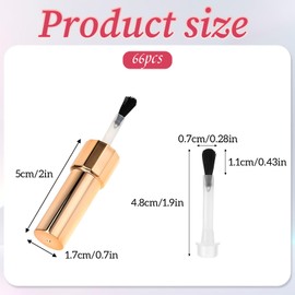 Prasacco 67 Stück Nagellack Pinsel Set, 66 Transparente Nagellack Ersatzpinsel mit 1 Griff 48 x 11 mm Mini Tragbare Einweg-Ersatzbürste mit Aufbewahrungsbox für Heimwerkernägel und Nagelstudios