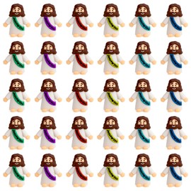 Pack of 30 Mini Jesus Figures, Jesus Toy, Christian Jesus Statue Toy, Jesus Ornaments Craft Set, Easter Decorations, Christening Gifts, Christ Savior for Religious Christmas, Thanksgiving