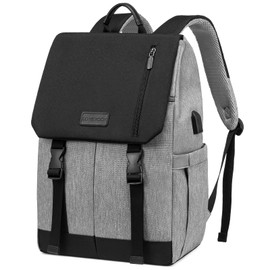 LOVEVOOK Backpack Women's Men's 15.6-17.3 Inch Laptop Backpack Waterproof School Bag School Backpack Teenager Girls Boys Backpack Women Daypacks for University Travel Work, grey black, Casual