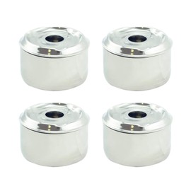 Hostelnovo - Pack of 4 Ashtrays with Lid - Accessories for Odourless and Smokeless Smokers - Dimensions 9 x 7 cm - Portable and Ideal for Outdoor and Patio - Stainless Steel