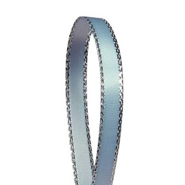 Light Blue Silver Edge Satin Ribbon 1/4" X 50 Yards