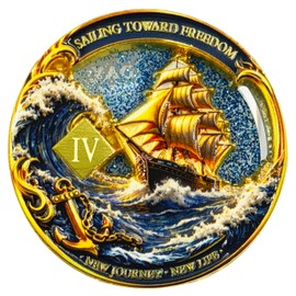 4 Year Sailing Through Storms Sobriety Coin – Journey into Serenity NA Medallion – Spiritual Token for Recovery & Clean Time – Empowering NA AA Chips – Gift for Men & Women