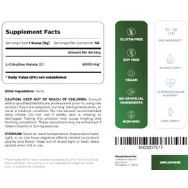 Type Zero L-Citrulline Malate Powder 2:1 6X (300g | 6000mg Per Serving | Unflavored) Ultra Clean L Citrulline, Nitric Oxide Booster, Pre Workout - Nitrous Oxide Vasodilator Supplement