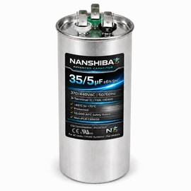 nanshiba 35/5 uF Dual Run AC Capacitor, 440/370VAC Round CBB65B