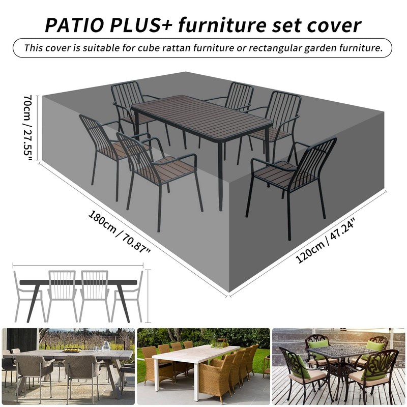 PATIO PLUS Garden Furniture Covers, Rectangular, Furniture set Cover, Outdoor