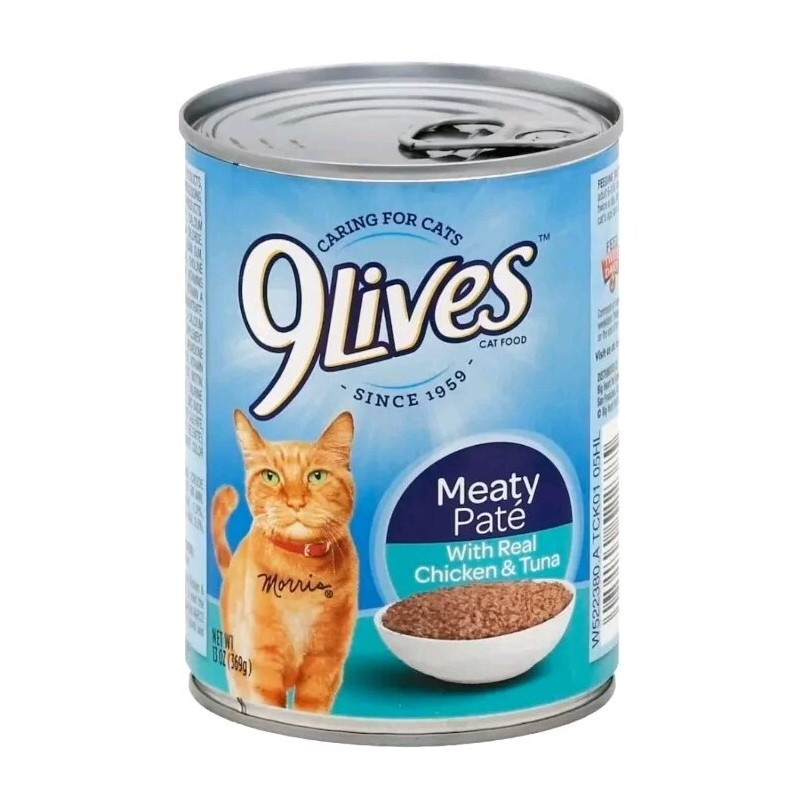 9Lives 4 Cans 9Lives Meaty Pate Wet Cat Food with