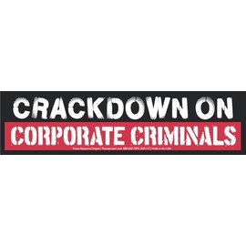 Crack Down on Corporate Criminals Magnetic Car Bumper Sticker Fridge Magnetic Surfaces Decal Magnet 9" by 2.4" (Large Magnet)