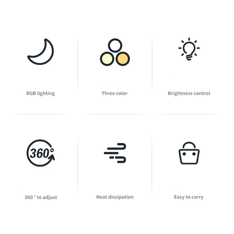 6 Inch Desk Small Square Fill Light LED Flat Panel