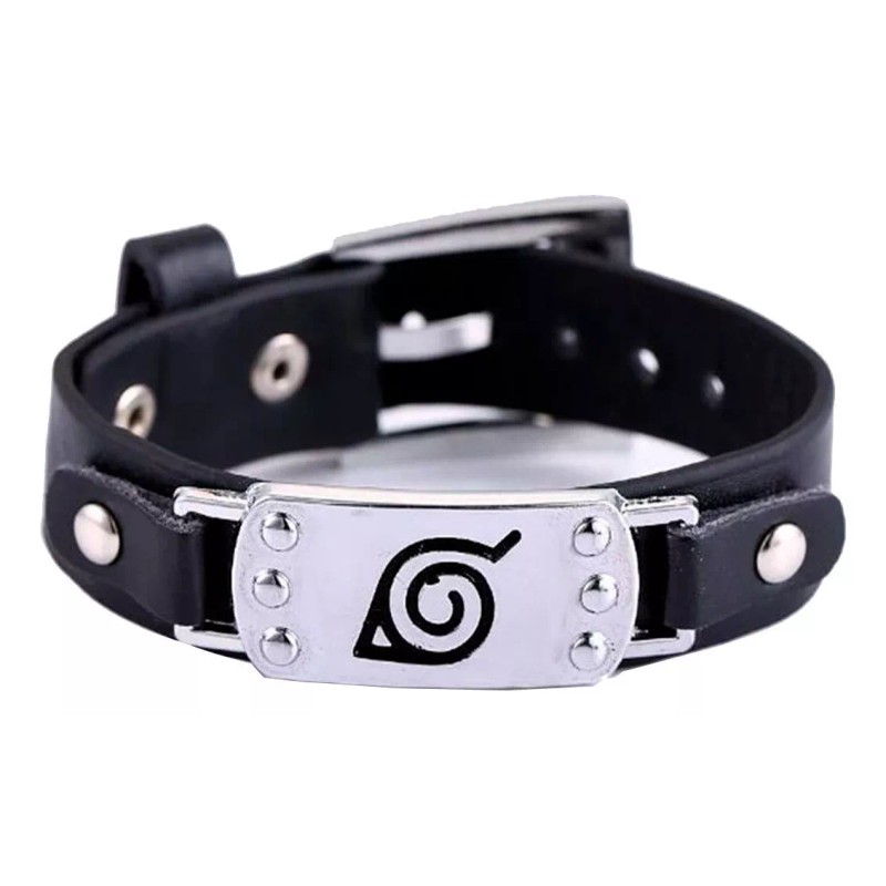 Universo en Linea Pulsera Brazalete Aldea Hoja Konoha Naruto Cuero