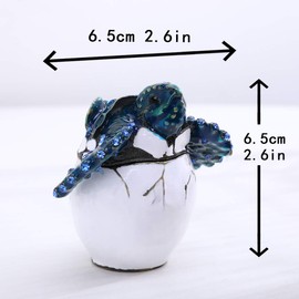 Pipping Baby Sea Turtle Crystal Glass Trinket Box Vintage Style Hinged Jewelry Treasure Keepsake Box