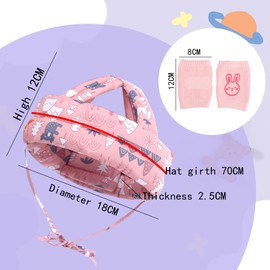 DHWEKU Protective Cap for Children, Adjustable Protective Helmet, Adjustable Protective Helmet for the Head, Breathable Baby Head Protection, Protective Helmet, Anti-Collision Baby Helmet, Breathable