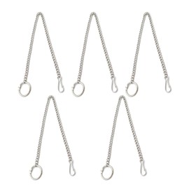 5PCS Toilet Flapper Chain 12inch, Stainless Steel Toilet Flapper Lift Chain, Universal Toilet Bowl Flush Chain Replacement with Hook and Ring Toilet Handle Beaded Chain for Most Toilet Flappers