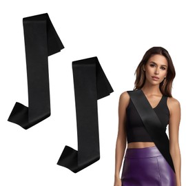 2 Pack Black Satin Sashes for Pageants Sashes Beauty Pageant Sashes Blank Black Plain Sash Blank Sashes to Decorate Sashes, DIY Sash for Party Decorations Wedding Bridal Shower Birthday Party