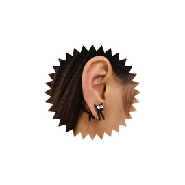 3D Cat Earrings Ear Jacket Black Cat Stud Earrings Cute Earrings Dainty Earrings Minimalist Earrings Simple Earrings Animal Earrings Front Back Fun Cartoon Earring Jewelry for Women