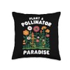 Pollinator Garden Design Wildlife Flowers Native Plants Throw Pillow