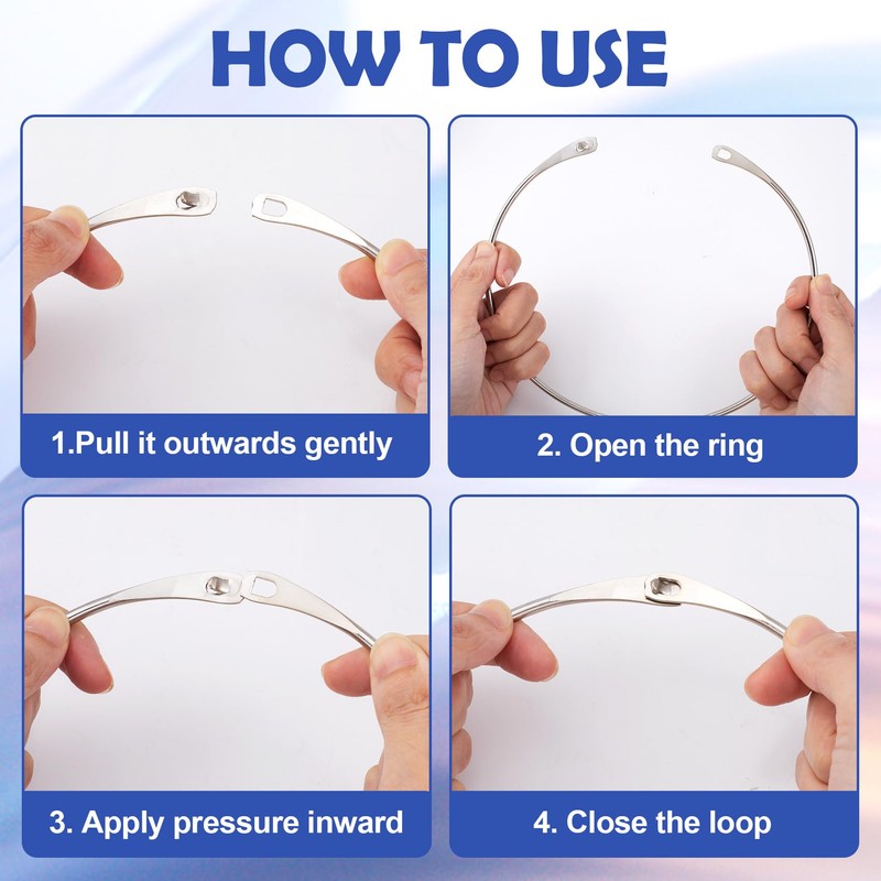DC,CLISENCE 3 Pcs 6 Inch Large Binder Rings, Metal Rings