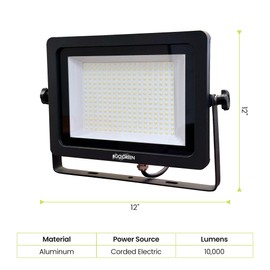 Power By GoGreen Big Ben 10,000 Lumen Worklight, COB LED Technology, 180° Rotating Base, Adjustable Tilt, Low/High Beam, Energy Efficient Lighting for Workshops, Job Sites, and Outdoor Use