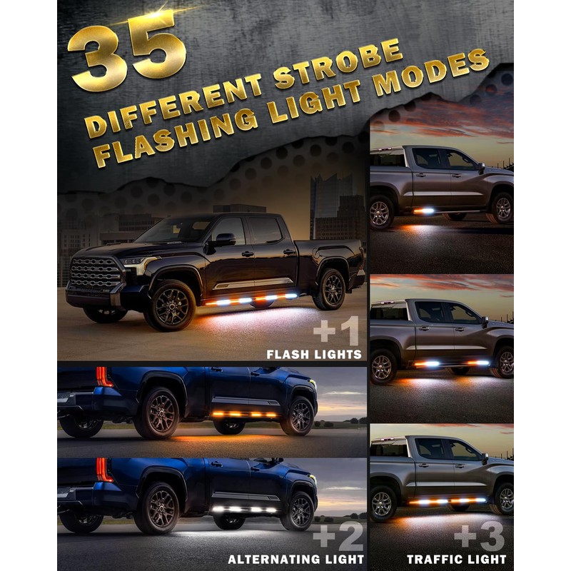 LUMENIX 70 Inch Emergency Running Board Rigid Strobe Lights Strip