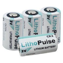 LithoPulse 4 Pack CR2 3V 1000mAh Lithium Battery for Flashlights Home Alarm System Non-Rechargeable CR2 Lithium Batteries 3 Volt