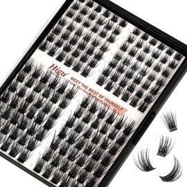 Higu clace Lash Clusters, 168pcs Individual False Eyelashes, Mix10-16mm C Curl Reusable Mega Volume Look Eyelashes, Super Thin Soft Band, Lash Extensions DIY at Home - Light C Curl 10-16mm