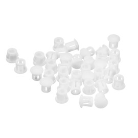 QUARKZMAN 6mm (15/64") Plastic Hole Plugs, 36 Pieces Flat Round Insert Fasteners for Closing Furniture, White End Caps for Panels