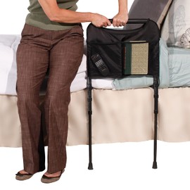 Able Life Sturdy Rail, Adjustable Stand Assist Bed Bar with Support Legs, Bedside Railing Mobility Aid with Organizer Pouch for Adults, Seniors, and Elderly, ASTM Safety Approved Bedrail