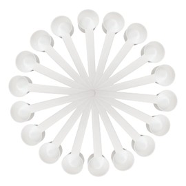 Honbay 20PCS 10ml 5g White Plastic Measuring Spoons Coffee Sugar Protein Powder Spices Scoops (Flat bottom)