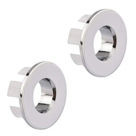 Sink Hole Cover 2 Pack Bathroom Sink Basin Trim Overflow Ring Cover Round Insert in Hole Caps Circular Chrome