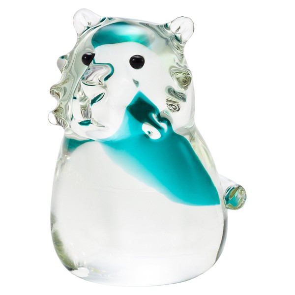 Aderia F-47129 ETOmusubi Jade Tiger Figurine Ornament, Glass, Zodiac Sign, Handmade, Made in Japan, Comes in a Presentation Box, Interior Decoration, New Year's Day Decoration