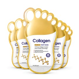 Collagen Feet Masks 5 Pairs, Moisturising Foot Peel Mask for Hard Skin