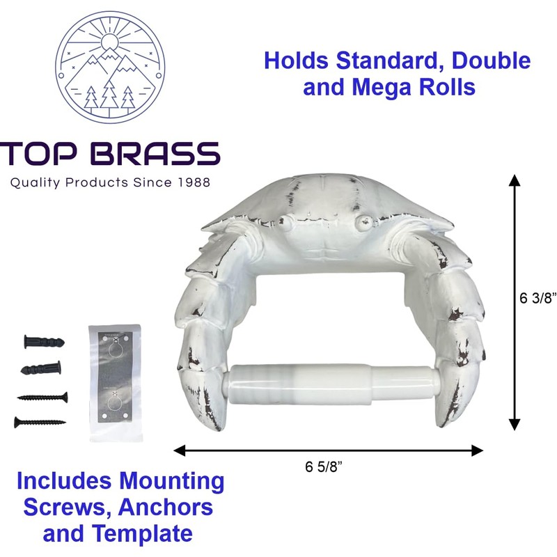 Crab Wall Mount Toilet Paper Roll Holder - Unique Decorative