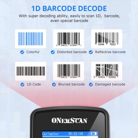 Barcode Scanner Wireless 1D CCD Data Collector Portable Inventory Scanner with 2.8" TFT Color LCD Screen Cordless Handheld PDT Reader for Store, Supermarket, Warehouse