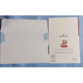 Vtg NEW Charlie Brown Snoopy Peanuts Glitter Christmas Card Envelop Seal Hallmar