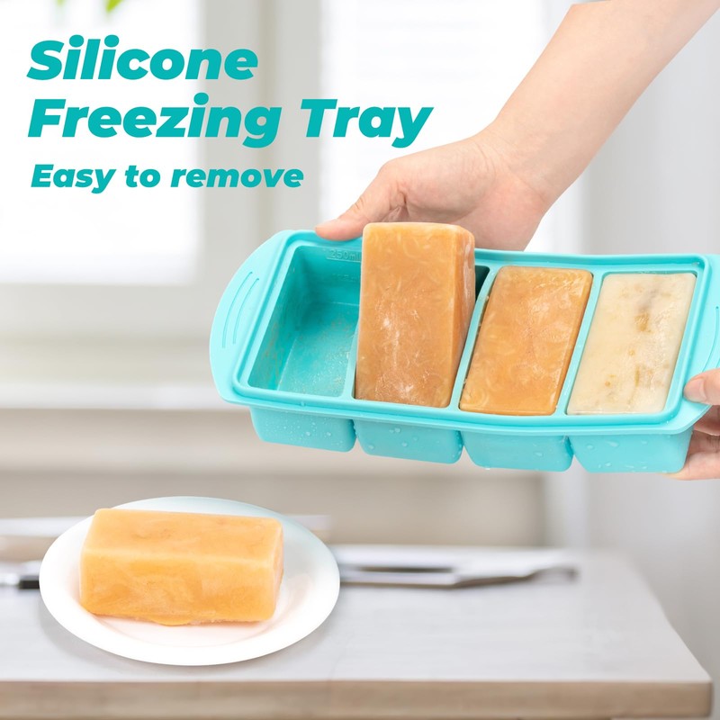 Zoruam Soup Freezer Container, 2 Packs Silicone Freezer Mould with
