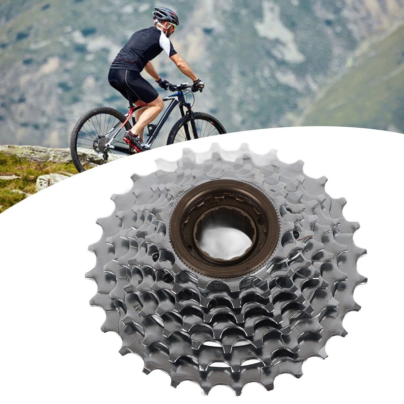 7 Speed Freewheel 13‑28T Bike Threaded Flywheel Silver Steel Bike
