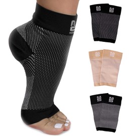 Modetro Socks - 1 ﻿Pair(s) of Ankle Compression Socks for Ankle Support & Foot Discomfort Relief, Dotted Black - Large