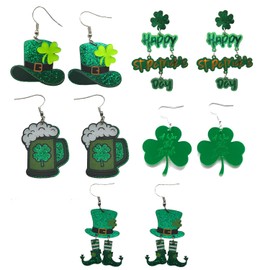 Clispiy Festival Acrylic Dangle Earrings For Women Earring Set Decorative Jewelry